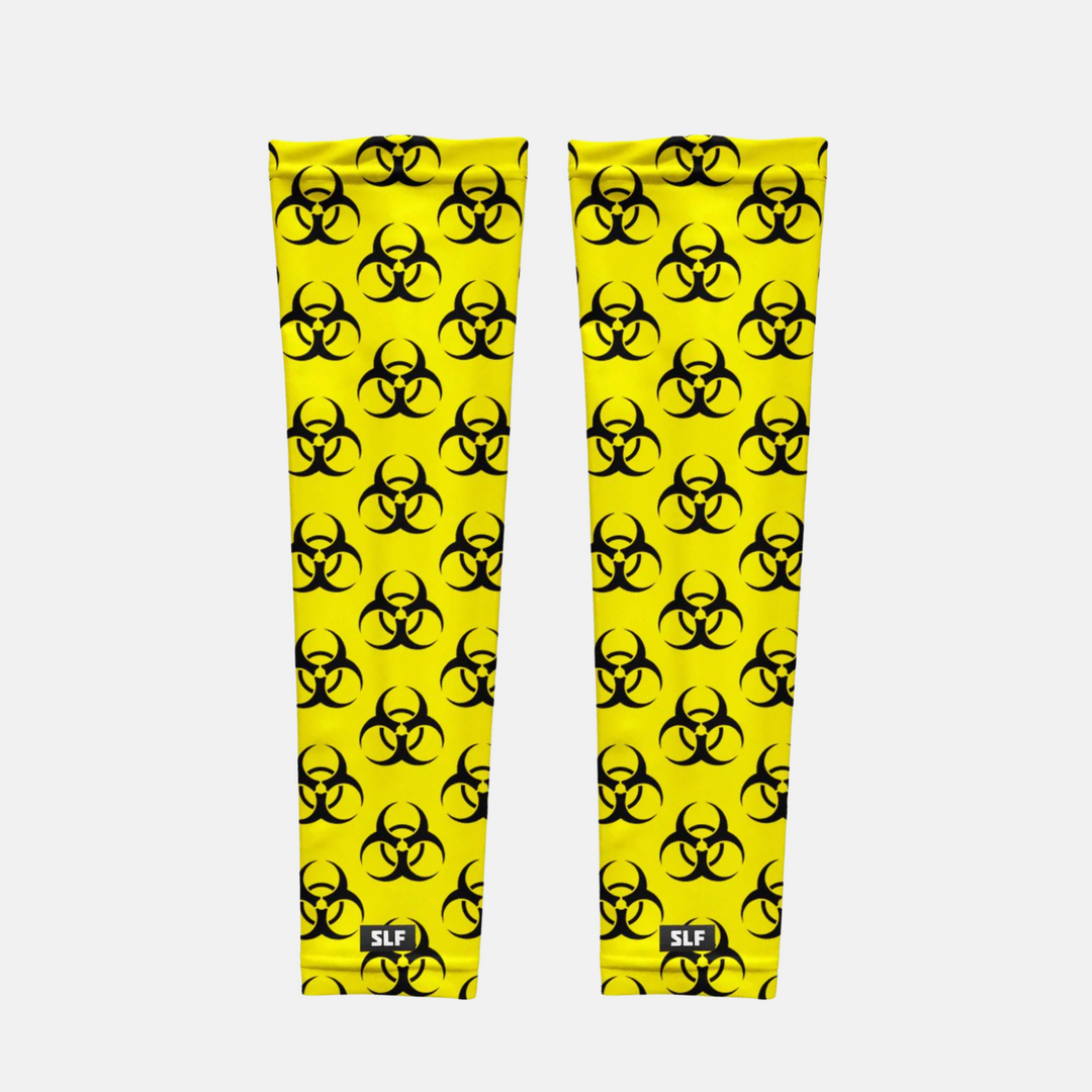 Biohazard Yellow Pattern UV Arm Sleeves (pair)