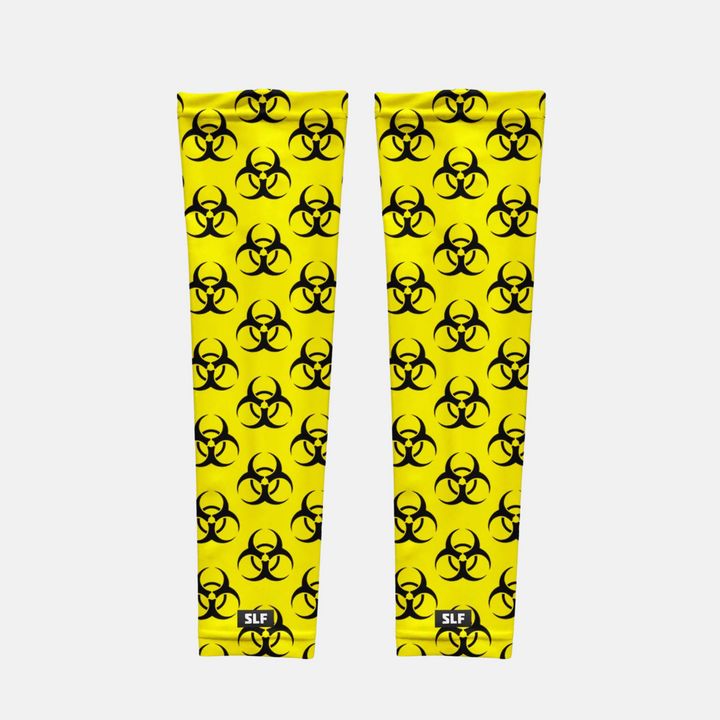 Biohazard Yellow Pattern UV Arm Sleeves (pair)