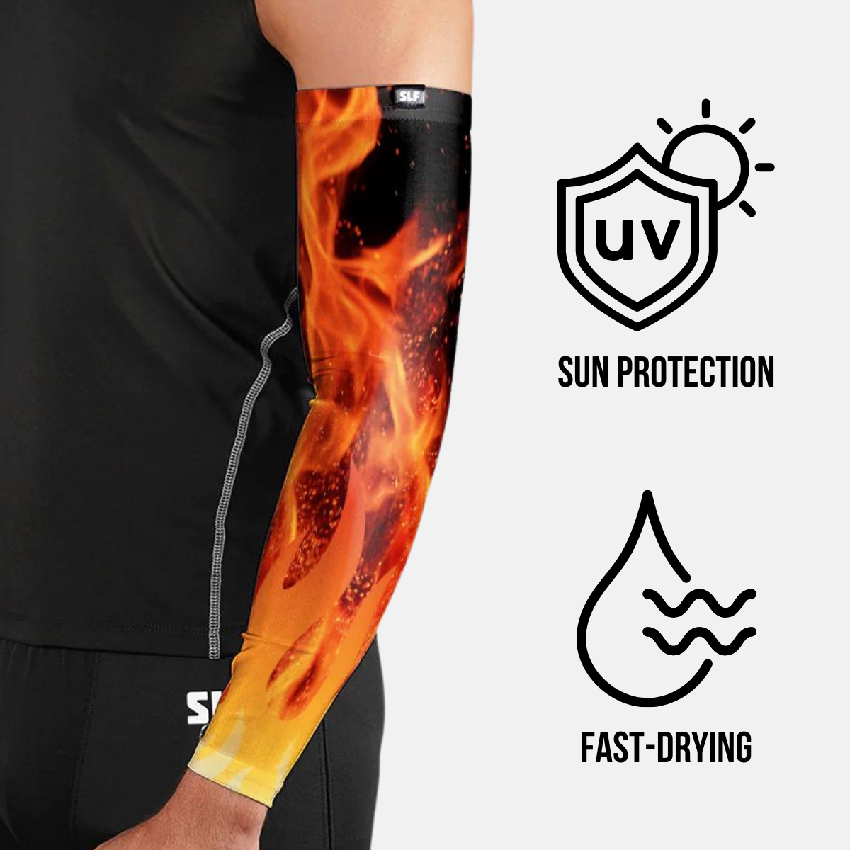 Black Fire UV Arm Sleeves (pair)