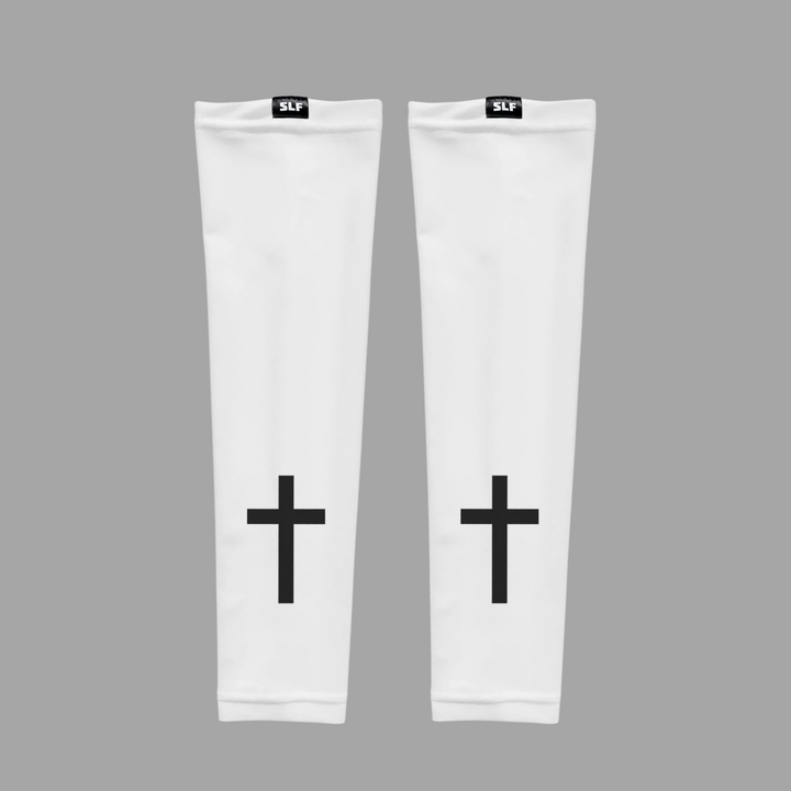 Faith Cross White UV Arm Sleeves (pair)