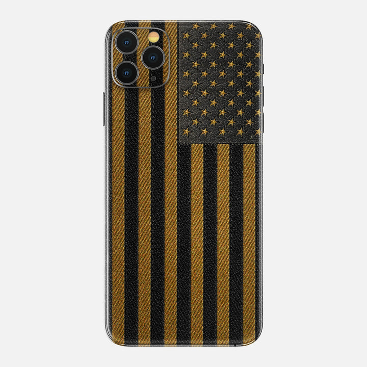 Gold & Black Leather Skin for iPhone