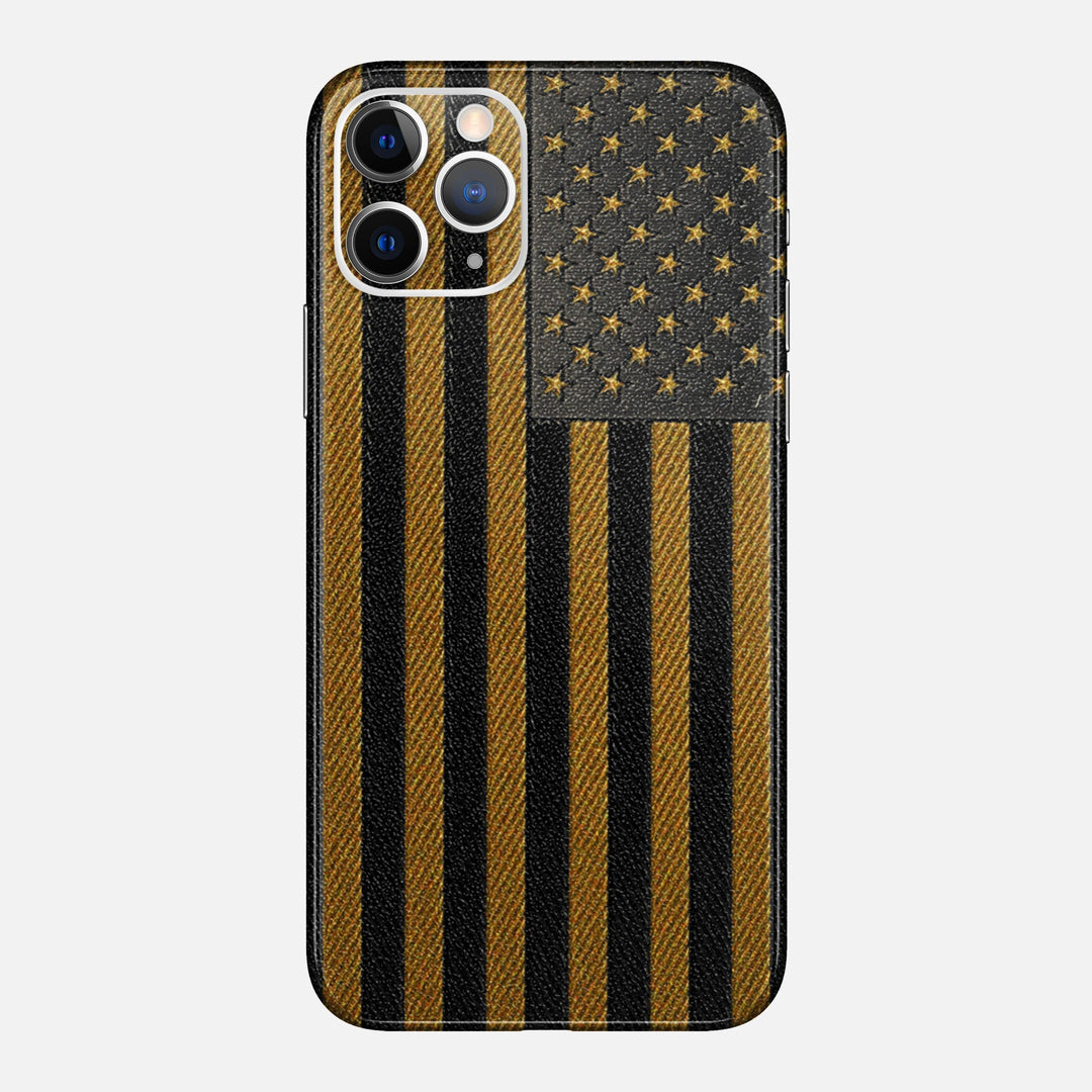 Gold & Black Leather Skin for iPhone