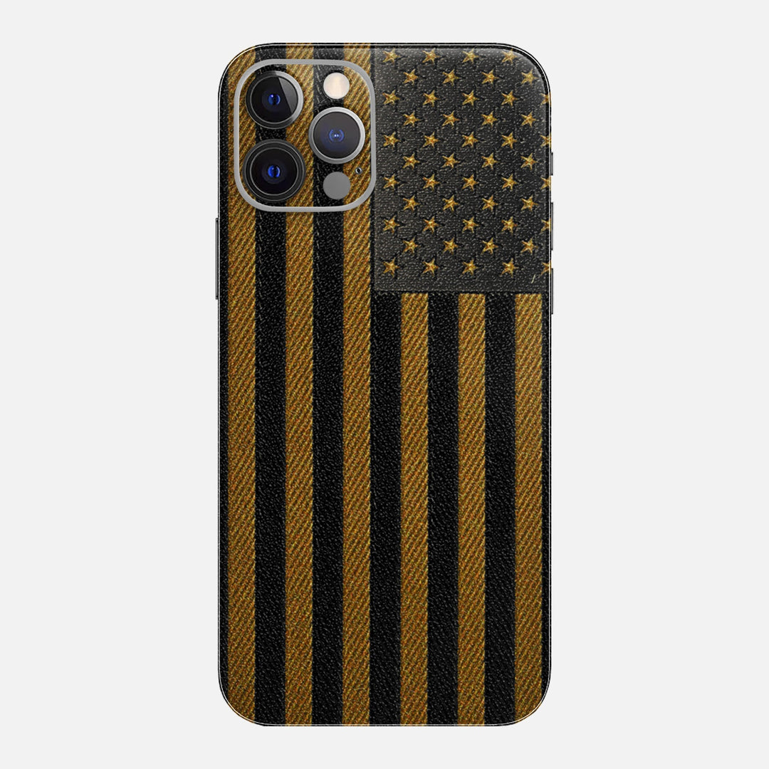 Gold & Black Leather Skin for iPhone