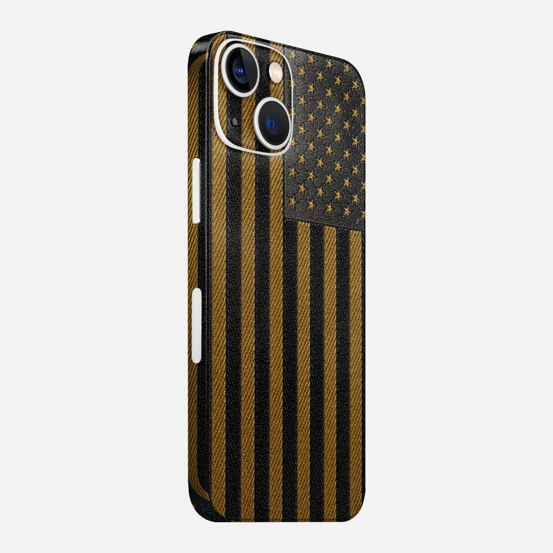 Gold & Black Leather Skin for iPhone