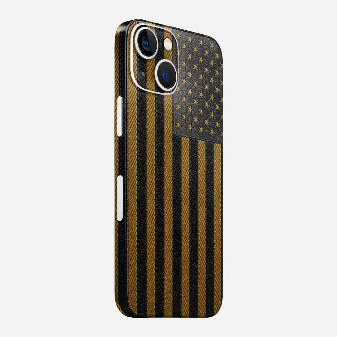 Gold & Black Leather Skin for iPhone