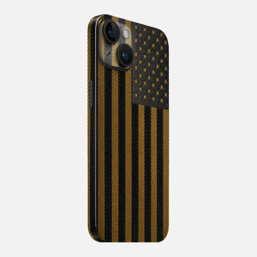 Gold & Black Leather Skin for iPhone