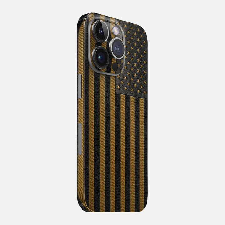 Gold & Black Leather Skin for iPhone