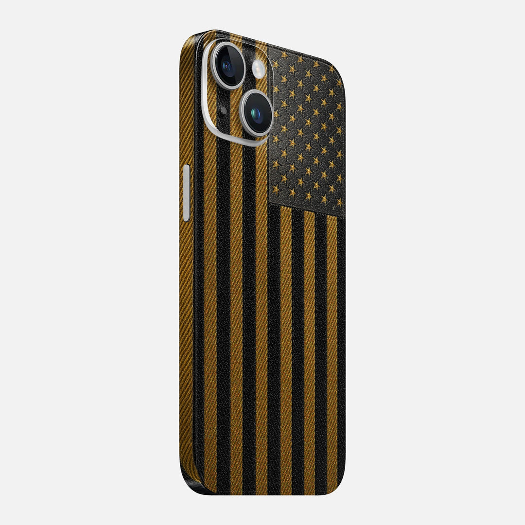 Gold & Black Leather Skin for iPhone