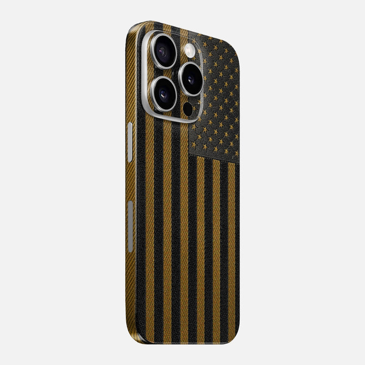 Gold & Black Leather Skin for iPhone