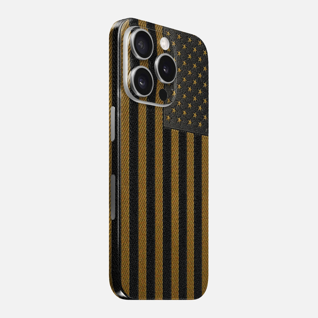 Gold & Black Leather Skin for iPhone