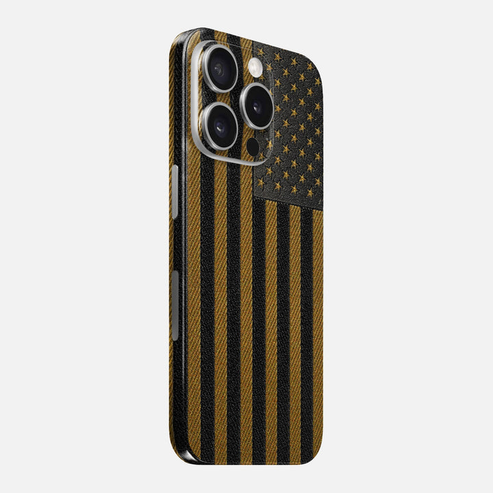Gold & Black Leather Skin for iPhone