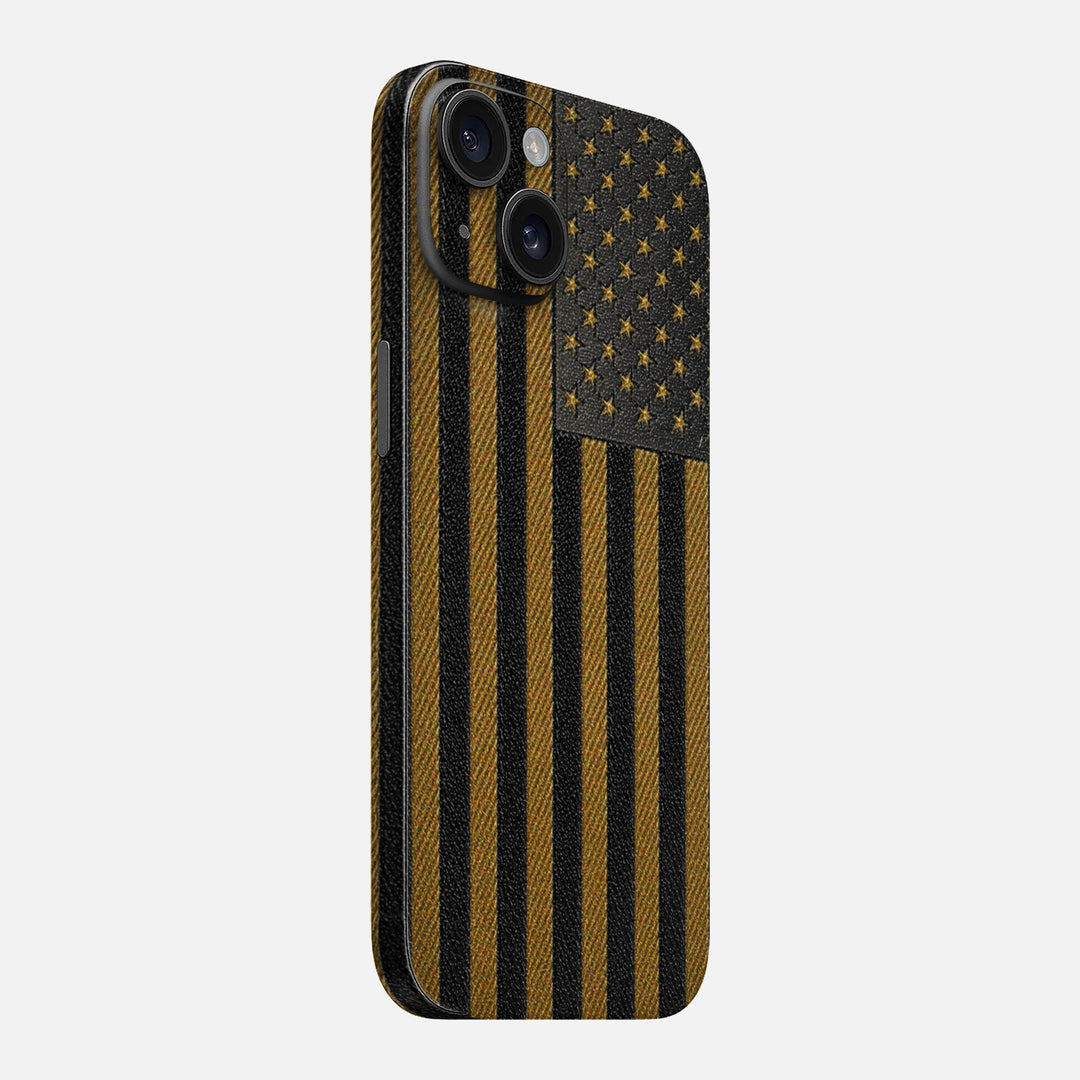Gold & Black Leather Skin for iPhone