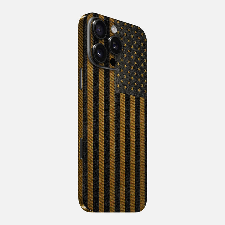 Gold & Black Leather Skin for iPhone