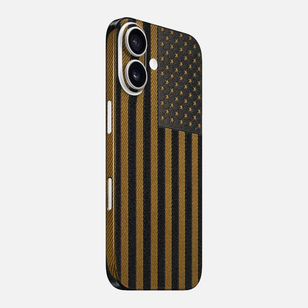 Gold & Black Leather Skin for iPhone