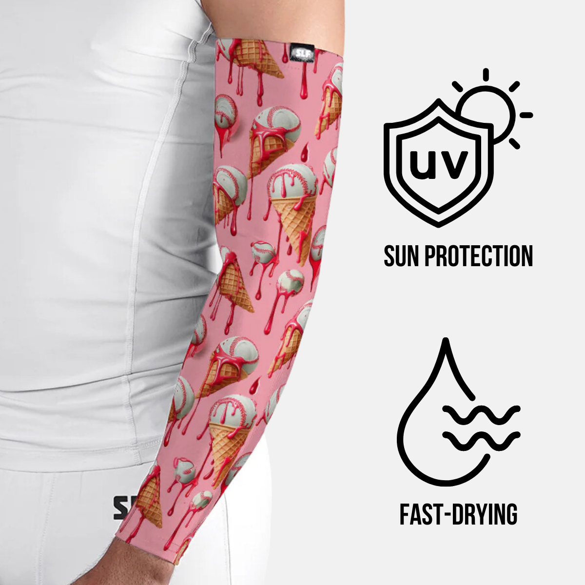 Ice Cream Baseball UV Arm Sleeves (pair)