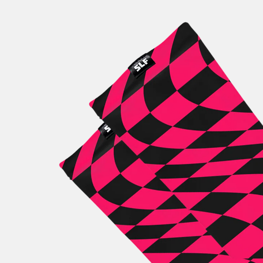 Pink Warped Checkered UV Arm Sleeves (pair)