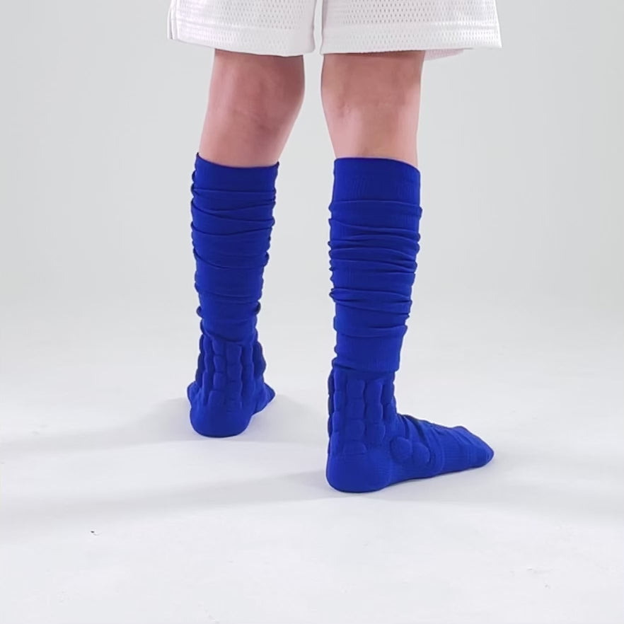 Hue Royal Blue Football Padded Long Kids Socks
