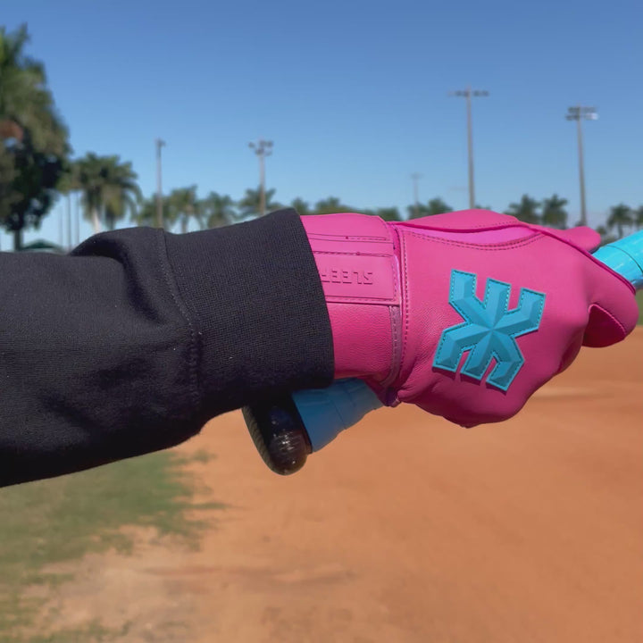 Hue Pink Baseball Batting Gloves