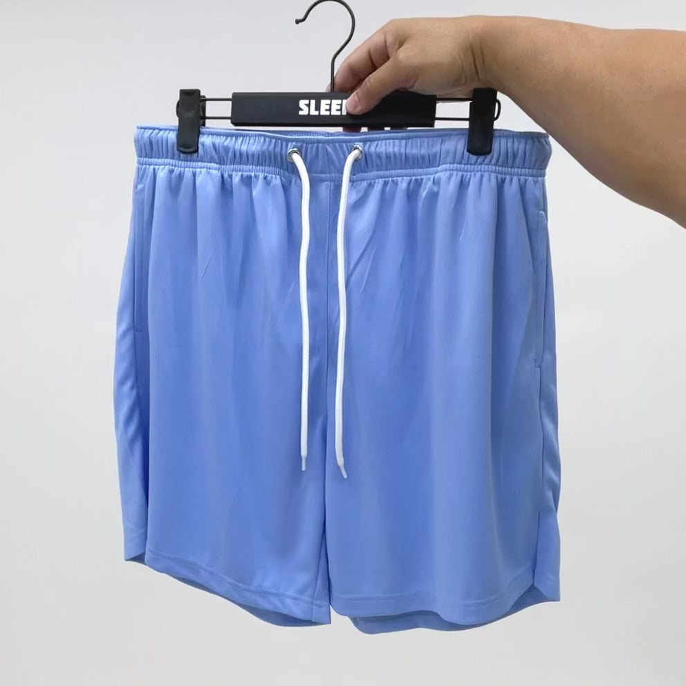 Light Ocean Blue Relaxed Shorts - 8"