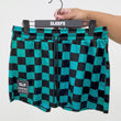 Checkered Teal Black White Shorts - 5"