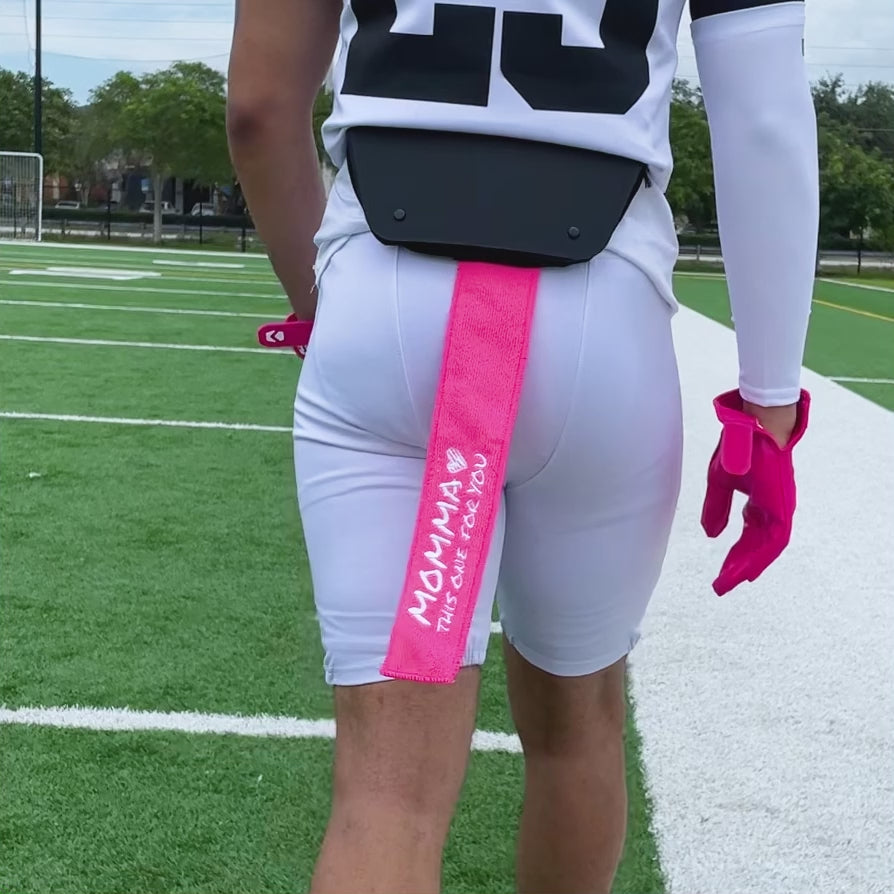Momma Pink Thin Football Towel