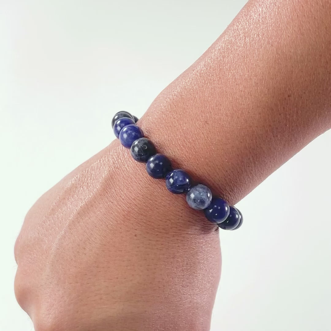 Blue Marble Beaded Bracelet