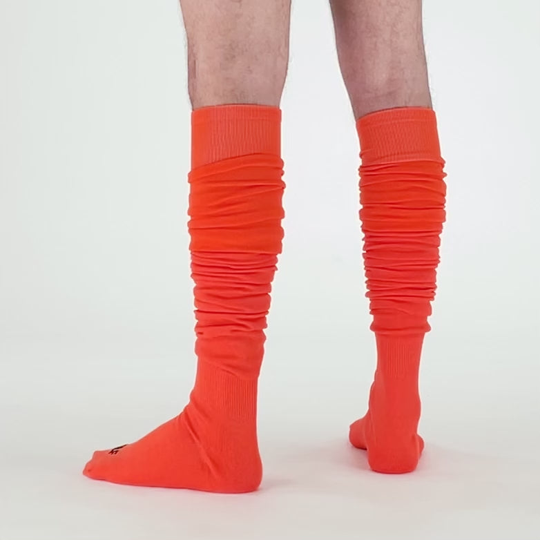 Hue Orange Long Scrunchie Socks