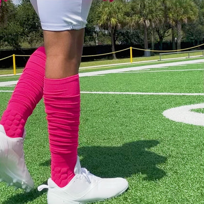 Hue Pink Football Padded Long Socks