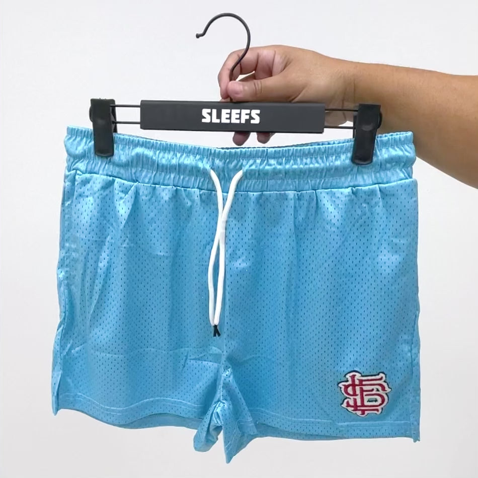 SLF Baseball Patch Sky Blue Shorts - 5"