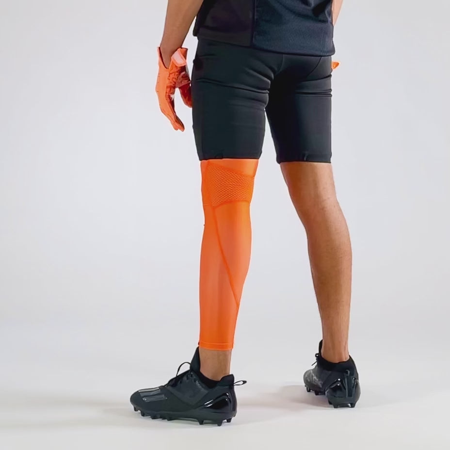 Hot Orange Football Pro Leg Sleeve