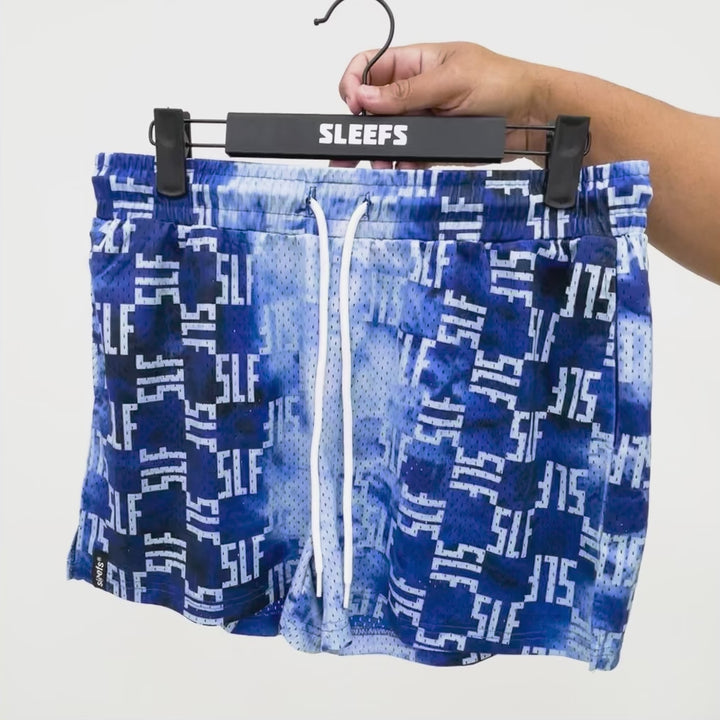SLF Checkered Pattern Blue Shorts - 5"