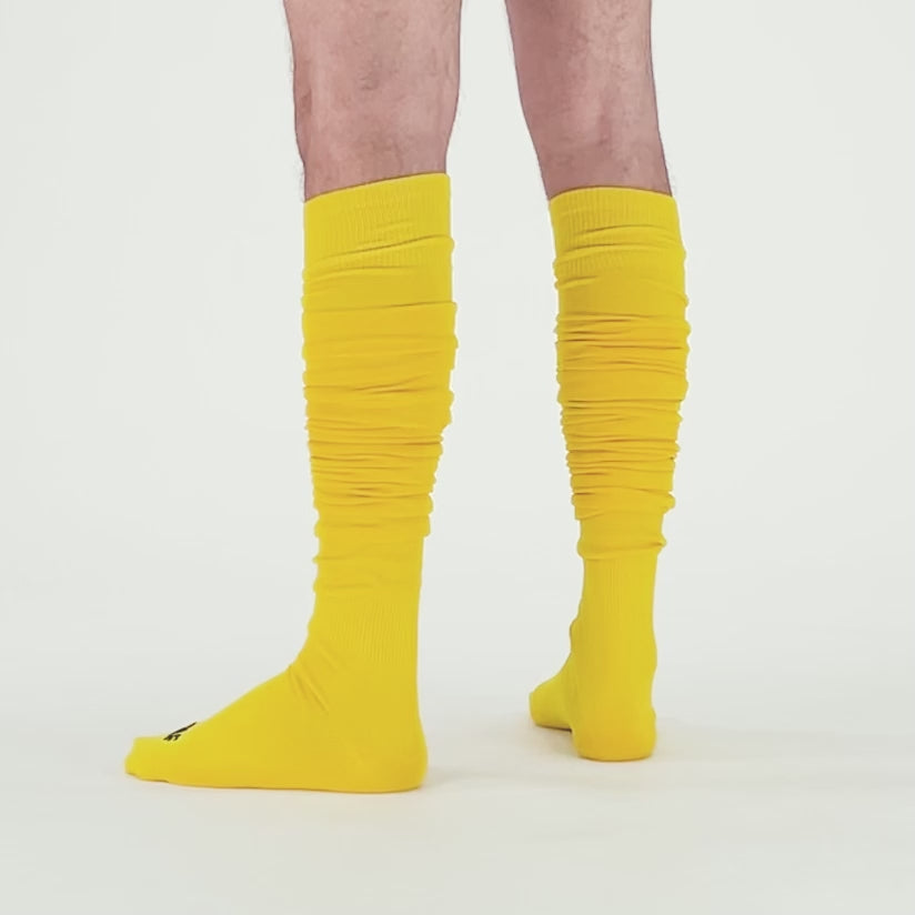 Hue Yellow Long Scrunchie Socks