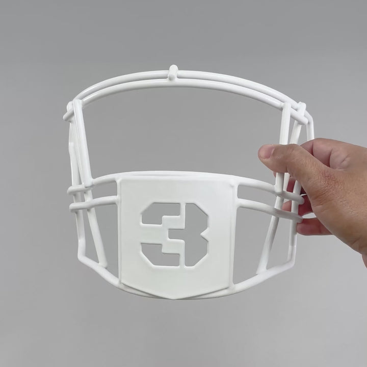 3 Stencil Font Football Facemask for Riddell SpeedFlex