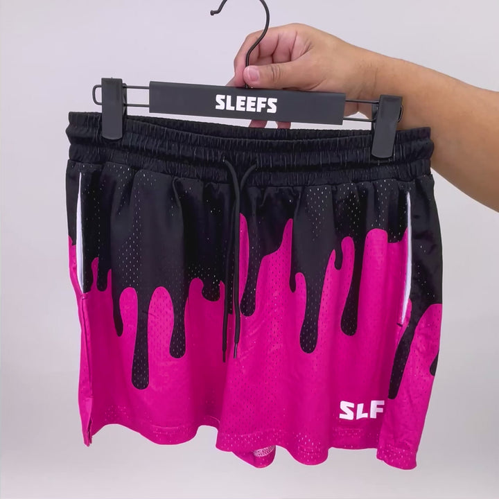 Neon Drip Black Magenta Shorts - 5"