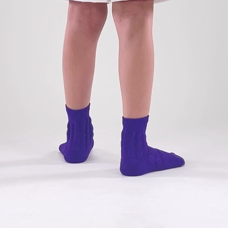 Hue Purple Football Padded Short Kids Socks