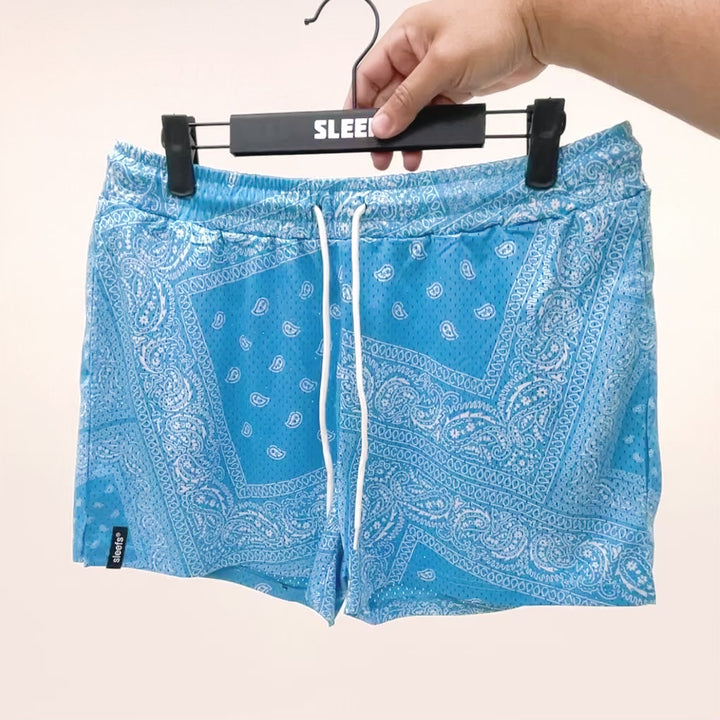 Sky Blue Classic Bandana Shorts - 5"