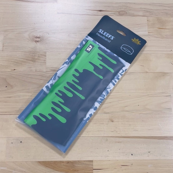 Neon Drip Green Black Headband
