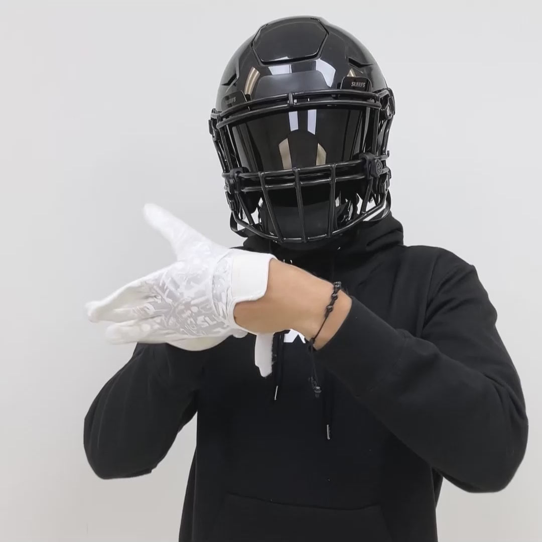 2 White Sticky Football Receiver Gloves Bundle