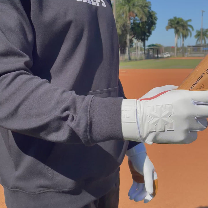 White Baseball Batting Gloves