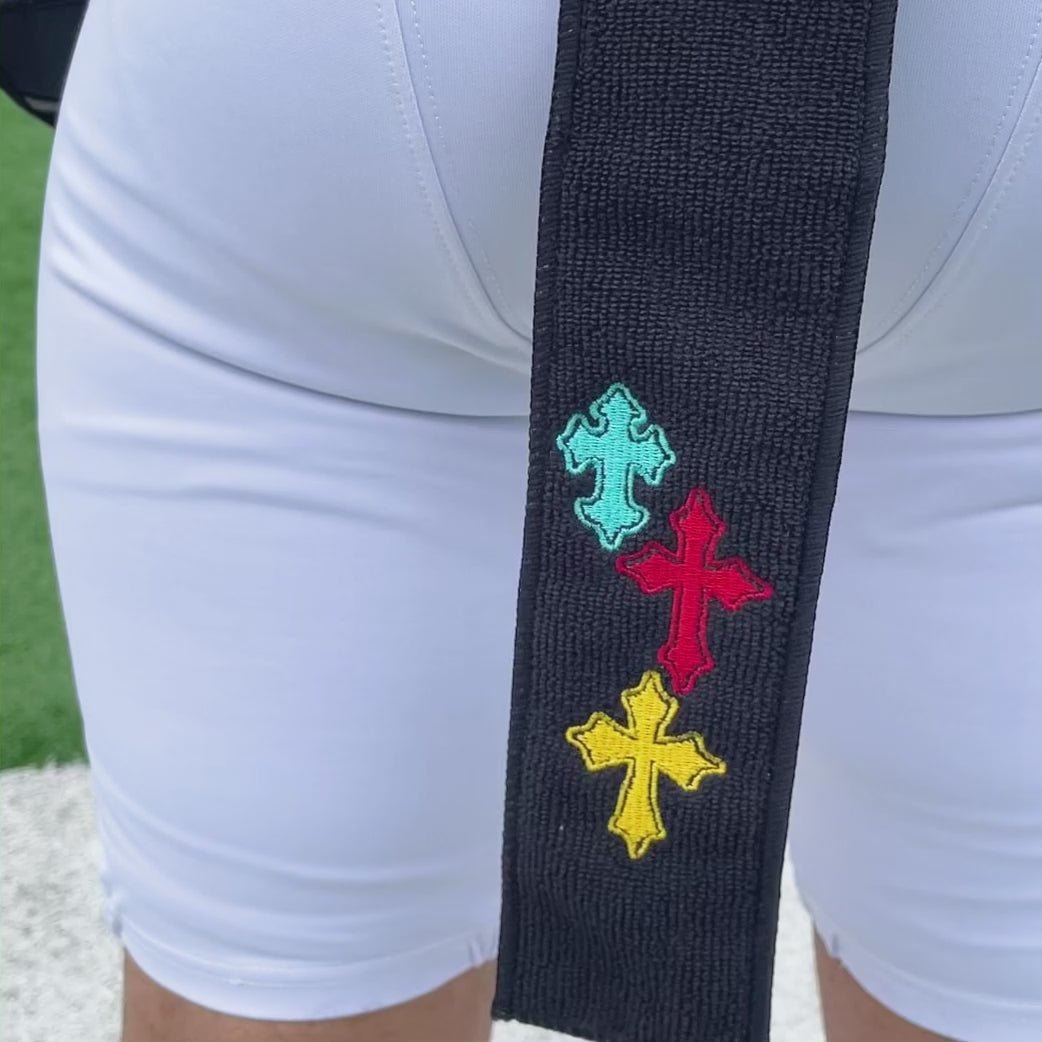 Crosses Chroma Black Thin Football Towel