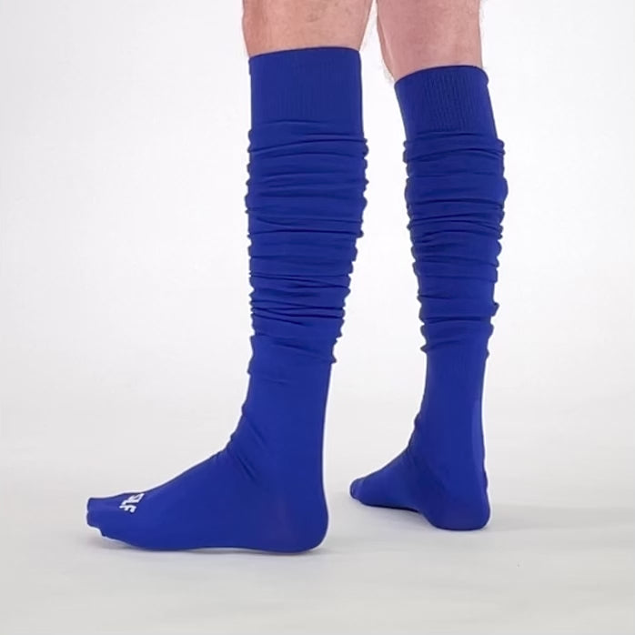 Hue Royal Blue Long Scrunchie Socks