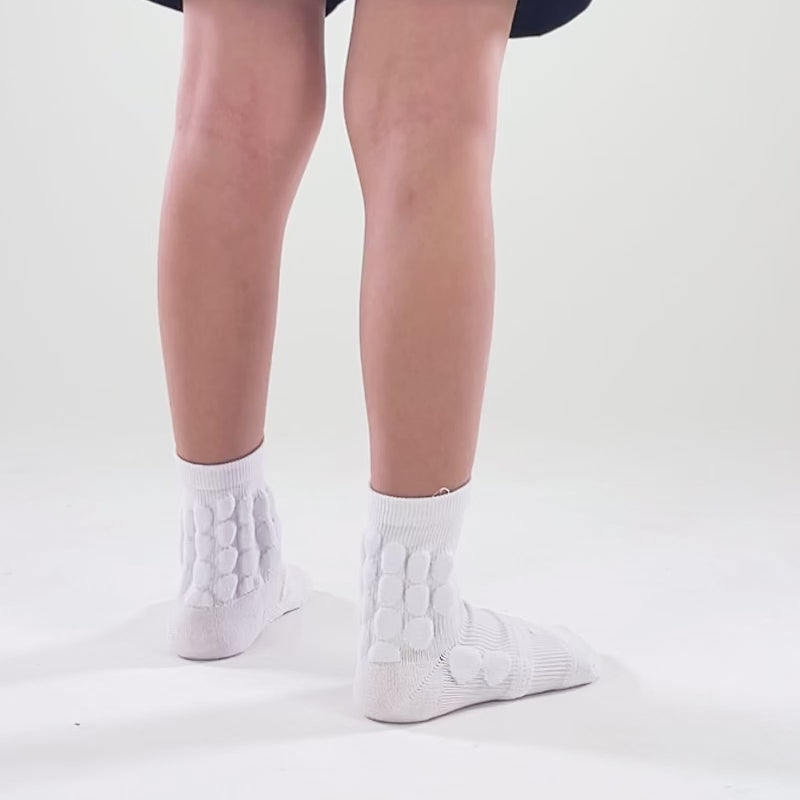Basic White Football Padded Short Kids Socks