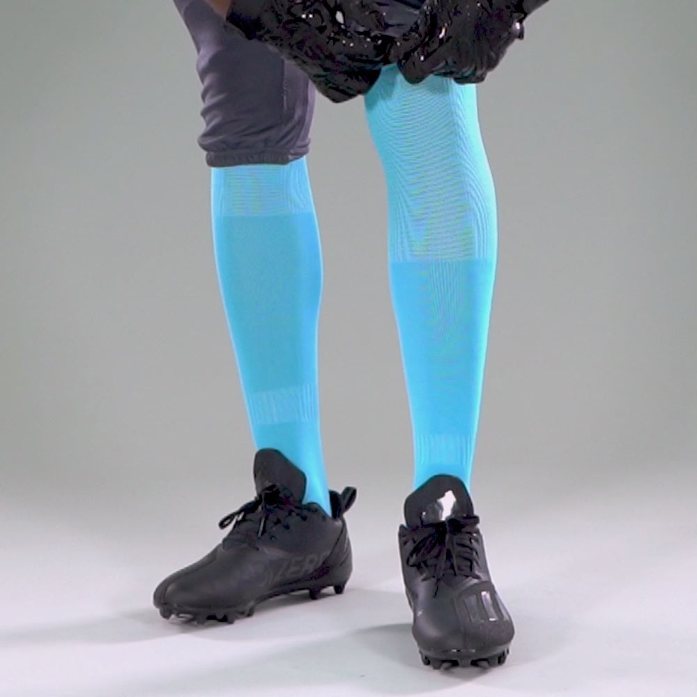 12 Pack Sky Blue Over The Knee Sport Socks