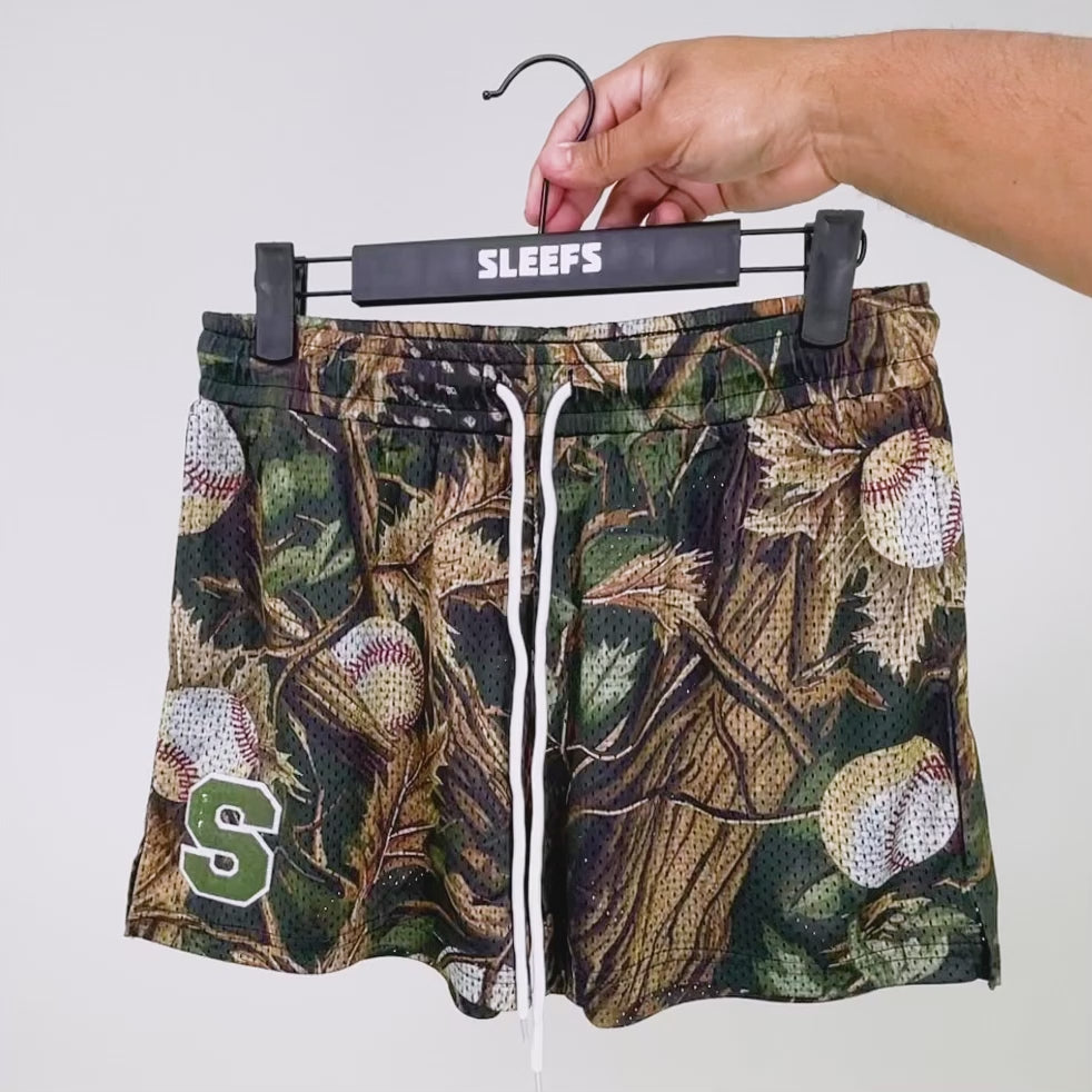 Baseball Forest Camo Shorts - 5&quot;