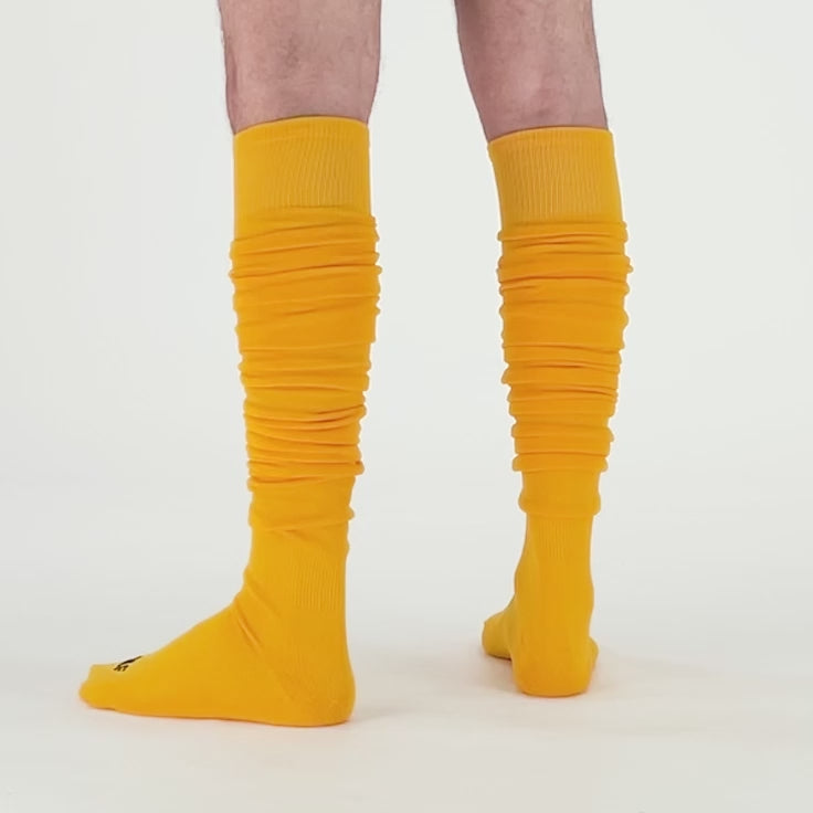Hue Yellow Gold Long Scrunchie Socks