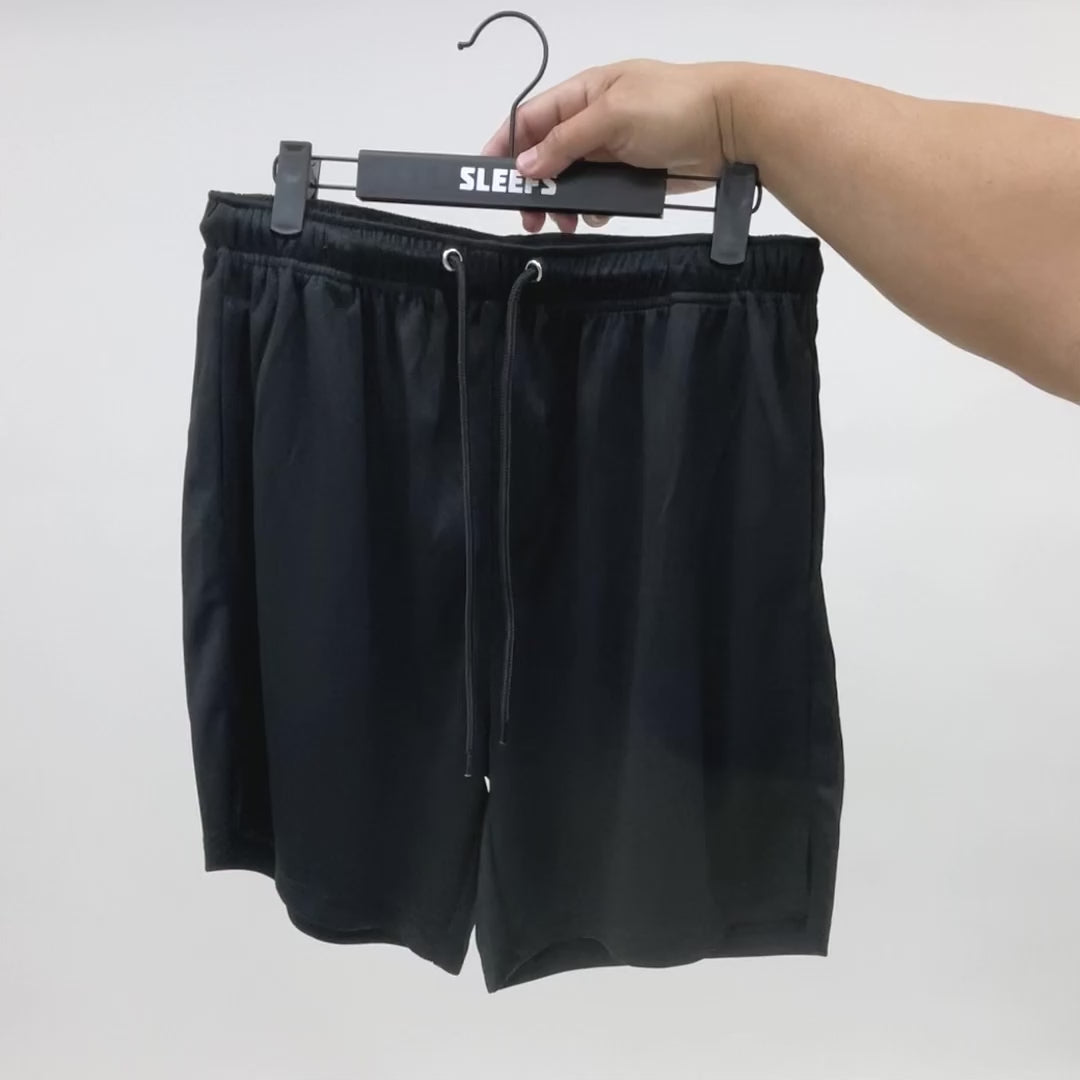 Basic Black Relaxed Shorts - 8&quot;