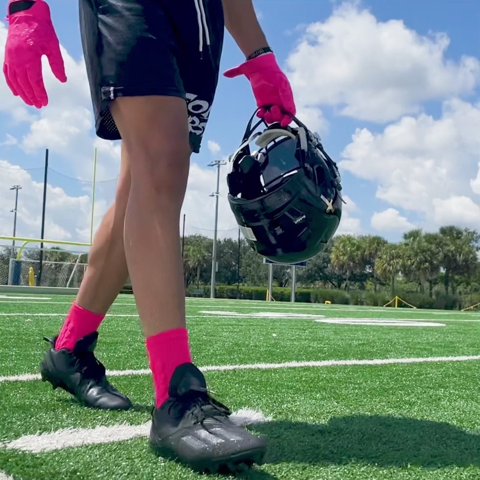 Hue Pink Football Padded Short Socks