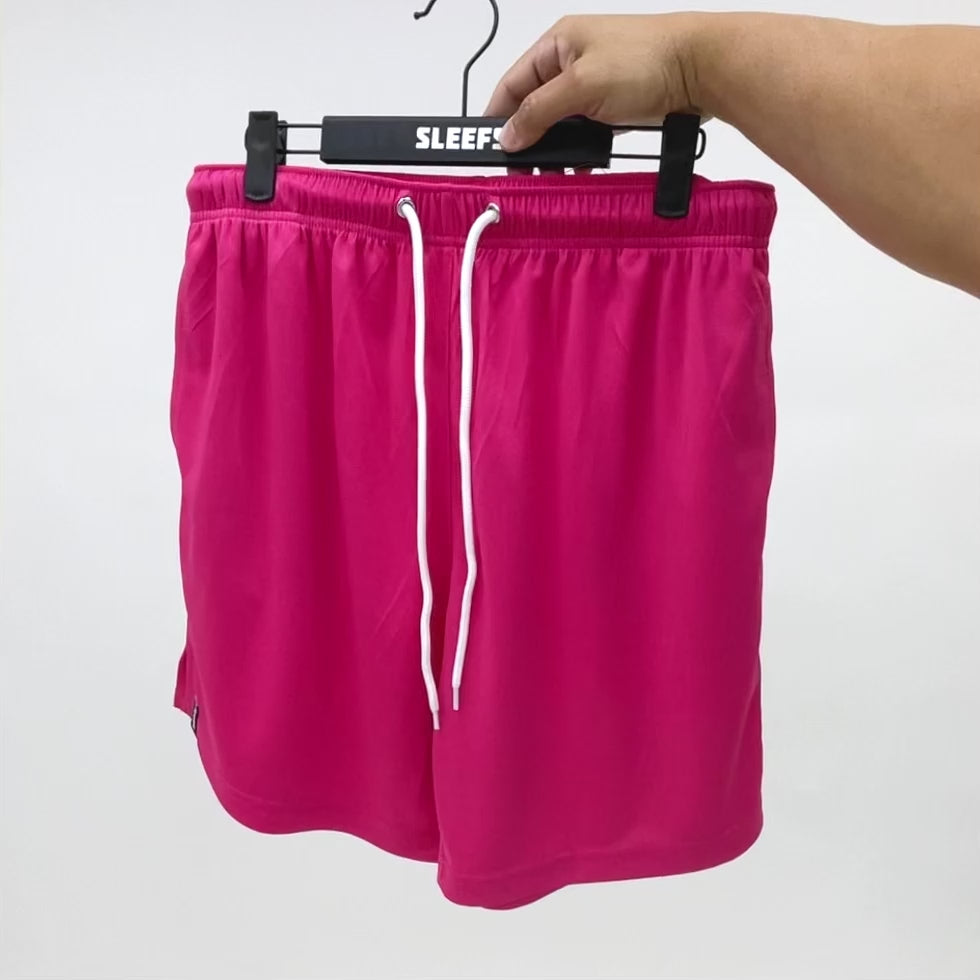 Deep Pink Relaxed Shorts - 8&quot;