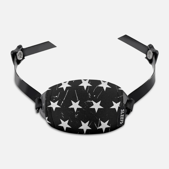 Stars Black White Chin Strap Cover