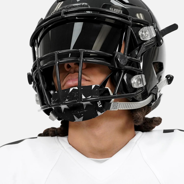 Stars Black White Chin Strap Cover